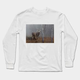 Buck in Fog - White-tailed deer Long Sleeve T-Shirt